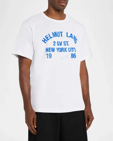 Helmut Lang Men's Varsity Logo Cotton T-Shirt | Thumbnail 4