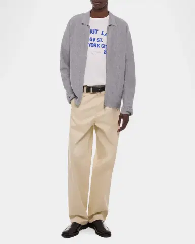 Helmut Lang Men's Raw-Cut Trim Full-Zip Shirt Jacket | Thumbnail 2 Helmut Lang Men's Raw-Cut Trim Full-Zip Shirt Jacket | Thumbnail 2