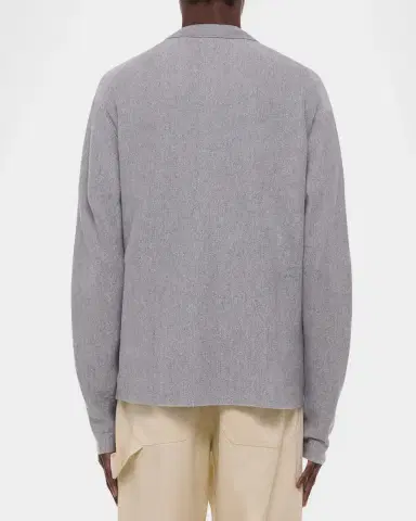 Helmut Lang Men's Raw-Cut Trim Full-Zip Shirt Jacket | Thumbnail 3 Helmut Lang Men's Raw-Cut Trim Full-Zip Shirt Jacket | Thumbnail 3