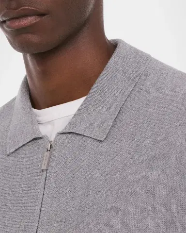 Helmut Lang Men's Raw-Cut Trim Full-Zip Shirt Jacket | Thumbnail 5 Helmut Lang Men's Raw-Cut Trim Full-Zip Shirt Jacket | Thumbnail 5