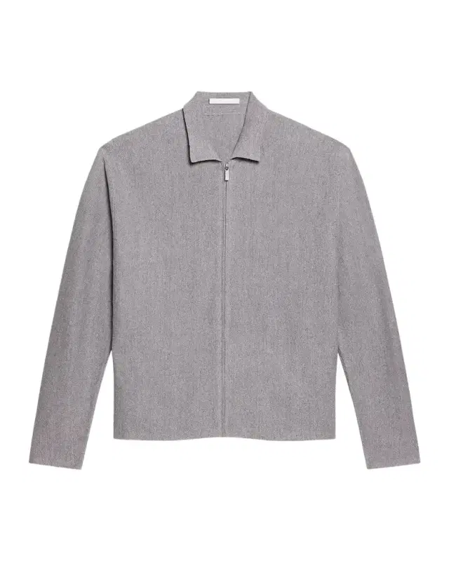 Helmut Lang Men's Raw-Cut Trim Full-Zip Shirt Jacket
