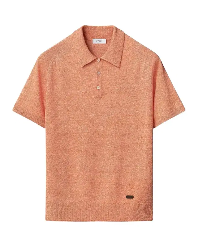 Eton Men's Cotton-Linen Knit Polo Shirt