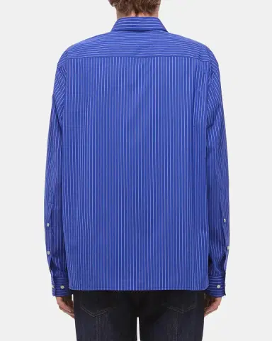 Helmut Lang Men's Pinstripe Poplin Double-Pocket Button-Down Shirt | Thumbnail 3 Helmut Lang Men's Pinstripe Poplin Double-Pocket Button-Down Shirt | Thumbnail 3