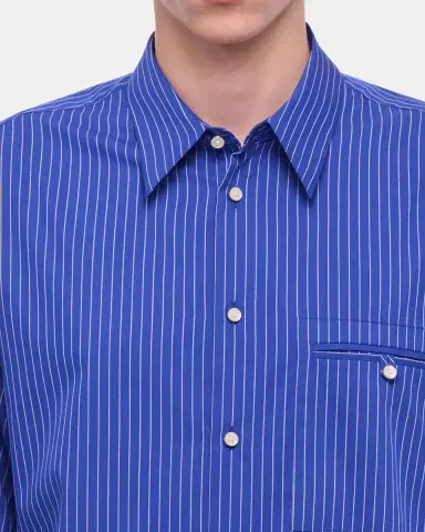 Helmut Lang Men's Pinstripe Poplin Double-Pocket Button-Down Shirt | Thumbnail 5 Helmut Lang Men's Pinstripe Poplin Double-Pocket Button-Down Shirt | Thumbnail 5