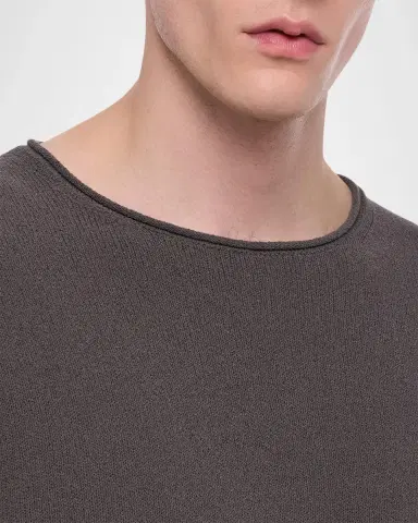 Helmut Lang Men's Textured Raw-Edge Crewneck Sweater | Thumbnail 5