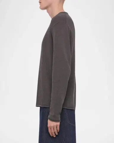 Helmut Lang Men's Textured Raw-Edge Crewneck Sweater | Thumbnail 6