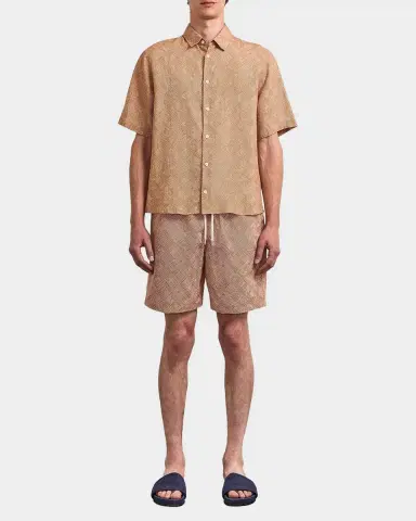 Frescobol Carioca Men's Castro Angra Madeira-Print Linen Button-Front Shirt | Thumbnail 2 Frescobol Carioca Men's Castro Angra Madeira-Print Linen Button-Front Shirt | Thumbnail 2