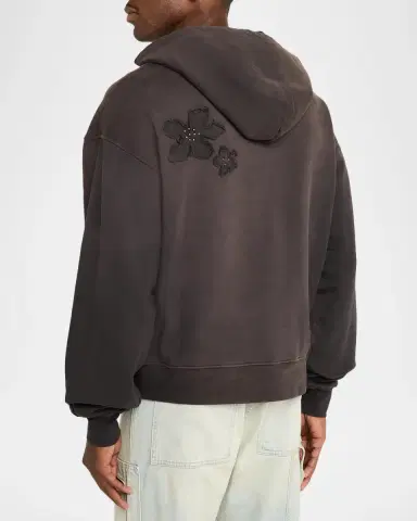 Nahmias Men's Flower-Patch Cotton Hoodie | Thumbnail 3
