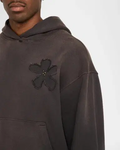 Nahmias Men's Flower-Patch Cotton Hoodie | Thumbnail 5