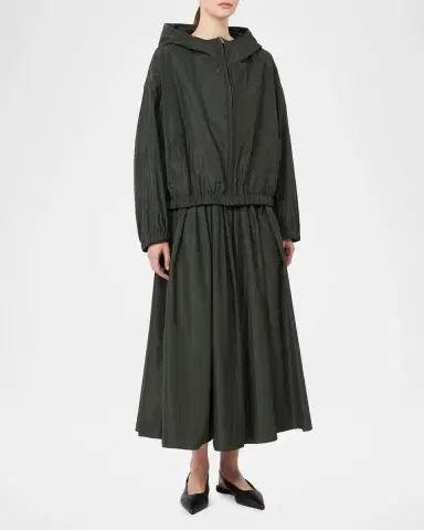 Max Mara Water-Repellent Taffeta Hooded Jacket | Thumbnail 2