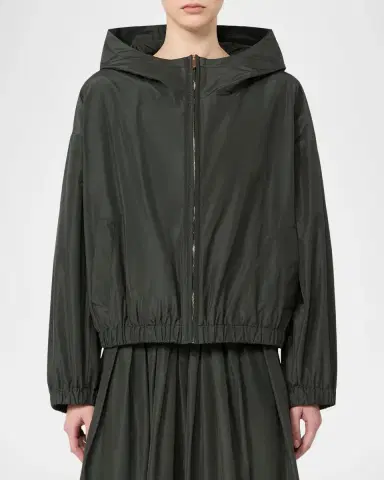 Max Mara Water-Repellent Taffeta Hooded Jacket | Thumbnail 4