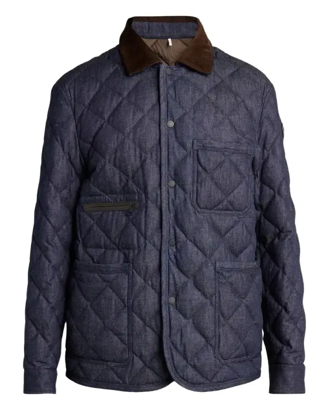 Moncler Grenoble Men's Cotton & Leather Quilted Jacket