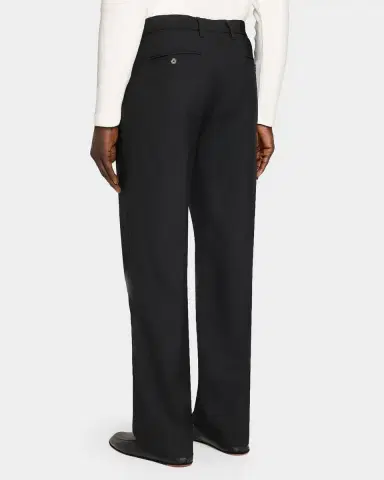 Vince Men's Twill Straight-Leg Pleated Trousers | Thumbnail 3 Vince Men's Twill Straight-Leg Pleated Trousers | Thumbnail 3