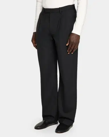 Vince Men's Twill Straight-Leg Pleated Trousers | Thumbnail 4 Vince Men's Twill Straight-Leg Pleated Trousers | Thumbnail 4