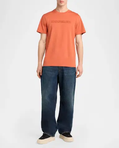 Moncler Men's Tonal Logo Outline Crewneck T-Shirt | Thumbnail 2