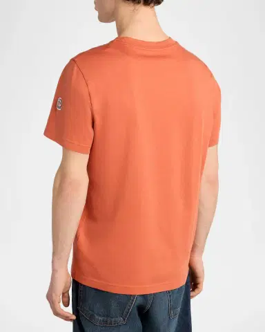 Moncler Men's Tonal Logo Outline Crewneck T-Shirt | Thumbnail 3