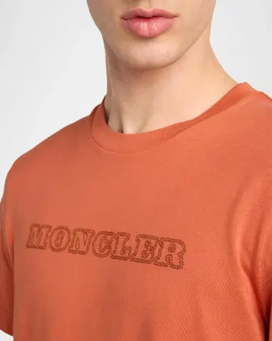 Moncler Men's Tonal Logo Outline Crewneck T-Shirt | Thumbnail 5