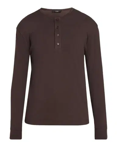 Vince Men's Cotton Rib Long-Sleeve Henley T-Shirt | Thumbnail 1