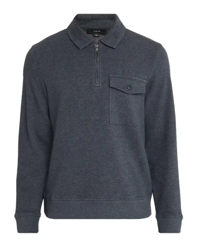 Vince Men's Pique Half-Zip Polo Sweater