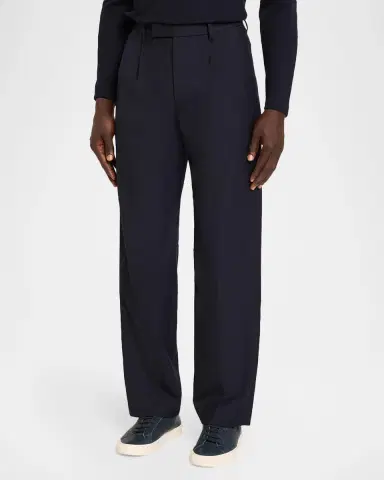 Vince Men's Twill Straight-Leg Pleated Trousers | Thumbnail 4 Vince Men's Twill Straight-Leg Pleated Trousers | Thumbnail 4