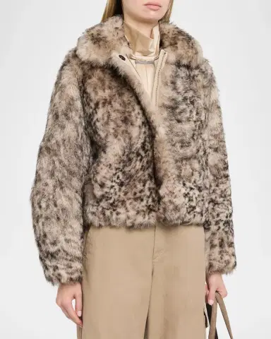 Brunello Cucinelli Spotted Lamb Shearling Short Jacket | Thumbnail 4