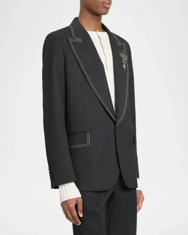 AMIRI Men's Western Lasso-Pin Single-Breasted Blazer | Thumbnail 4