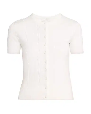 Vince Rib-Knit Cotton Short-Sleeve Cardigan | Thumbnail 1