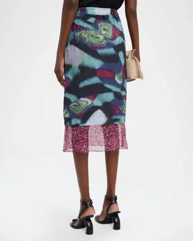 Dries Van Noten Layered Moire Midi Skirt | Thumbnail 3