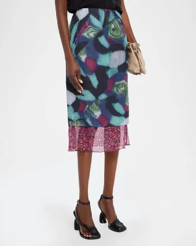 Dries Van Noten Layered Moire Midi Skirt | Thumbnail 4