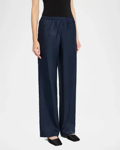 Loulou de Saison Alera Satin Wide-Leg Pants | Thumbnail 4