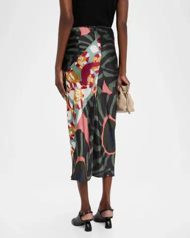 Dries Van Noten Multi-Print Satin Midi Skirt | Thumbnail 3 Dries Van Noten Multi-Print Satin Midi Skirt | Thumbnail 3