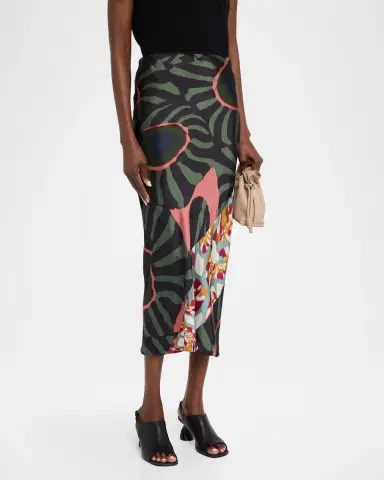 Dries Van Noten Multi-Print Satin Midi Skirt | Thumbnail 4 Dries Van Noten Multi-Print Satin Midi Skirt | Thumbnail 4