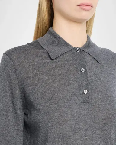 Loulou de Saison Miles Cashmere Long-Sleeve Polo Top | Thumbnail 5 Loulou de Saison Miles Cashmere Long-Sleeve Polo Top | Thumbnail 5