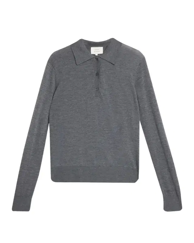 Loulou de Saison Miles Cashmere Long-Sleeve Polo Top