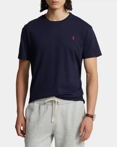 Polo Ralph Lauren Men's Cotton Jersey Crewneck Classic-Fit T-Shirt | Thumbnail 4 Polo Ralph Lauren Men's Cotton Jersey Crewneck Classic-Fit T-Shirt | Thumbnail 4
