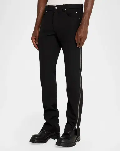 Rick Owens Men's Vega Wool Zip-Cuff Jeans | Thumbnail 4
