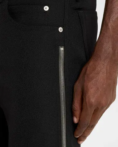 Rick Owens Men's Vega Wool Zip-Cuff Jeans | Thumbnail 5