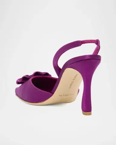 Manolo Blahnik 90mm Caulosli Satin Slingback Pumps | Thumbnail 2