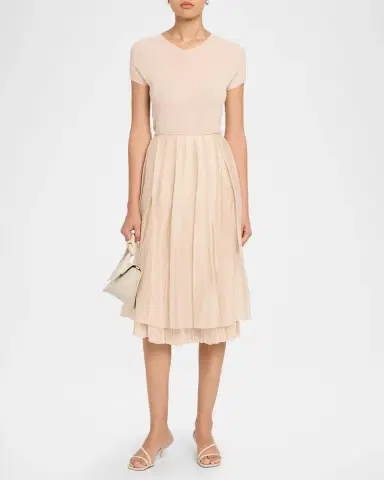 Vince Pleated Layered Skirt | Thumbnail 2