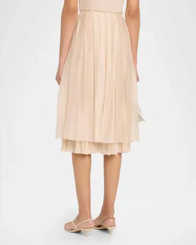 Vince Pleated Layered Skirt | Thumbnail 3