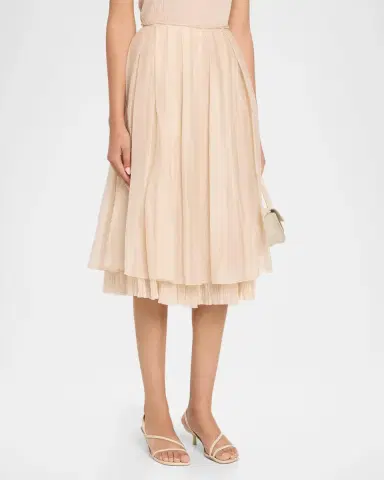 Vince Pleated Layered Skirt | Thumbnail 4