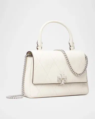 Tory Burch Charlie Mini Quilted Pebbled Leather Top-Handle Bag | Thumbnail 12