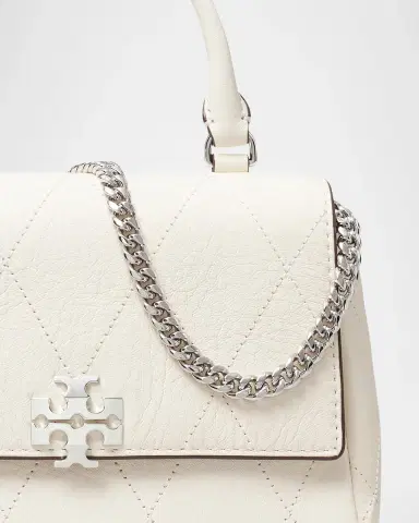 Tory Burch Charlie Mini Quilted Pebbled Leather Top-Handle Bag | Thumbnail 14