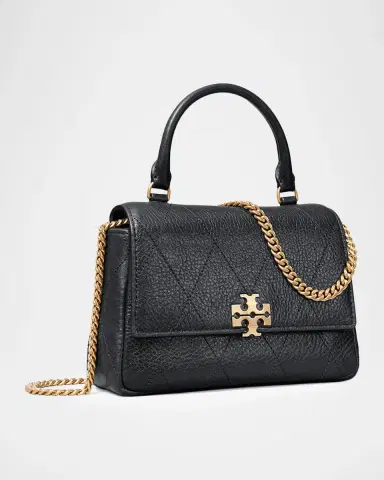 Tory Burch Charlie Mini Quilted Pebbled Leather Top-Handle Bag | Thumbnail 8