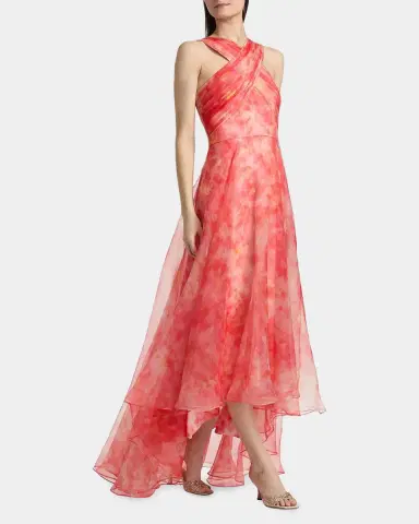 THEIA Athena High-Low Organza Halter Gown | Thumbnail 2