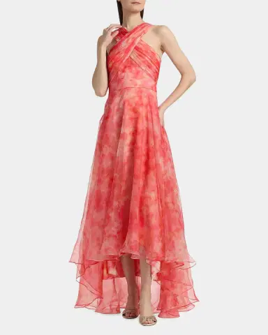 THEIA Athena High-Low Organza Halter Gown | Thumbnail 4