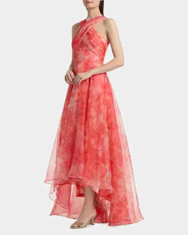 THEIA Athena High-Low Organza Halter Gown | Thumbnail 7