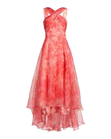 THEIA Athena High-Low Organza Halter Gown | Thumbnail 1
