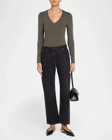 Majestic Filatures Flat Edge V-Neck Long-Sleeve Tee | Thumbnail 2
