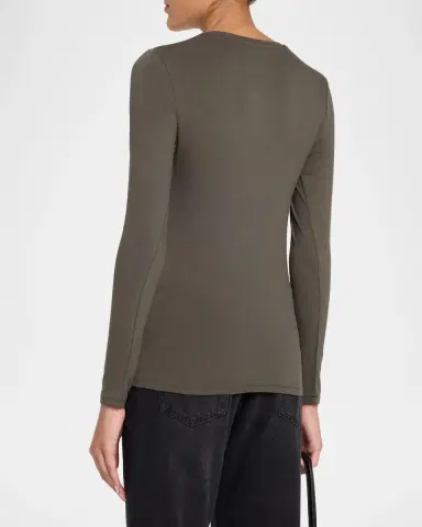 Majestic Filatures Flat Edge V-Neck Long-Sleeve Tee | Thumbnail 3